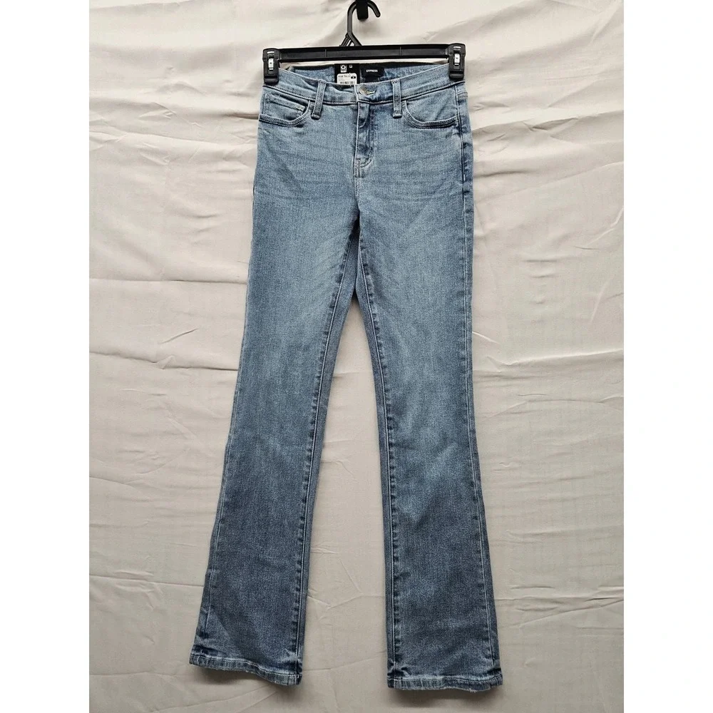 Express Womens Bootcut‎ Jeans Light Wash Denim Stretch Size 4 EX010051